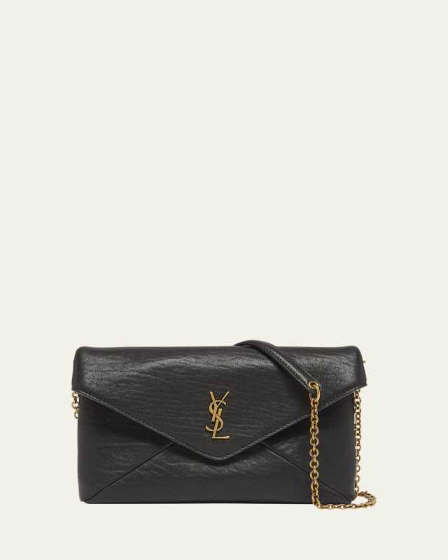 Cassandre Small YSL Pouch on Chain in Calfskin